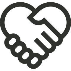 Icono de corazón, confianza