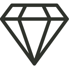 Icono de un diamante, calidad premium